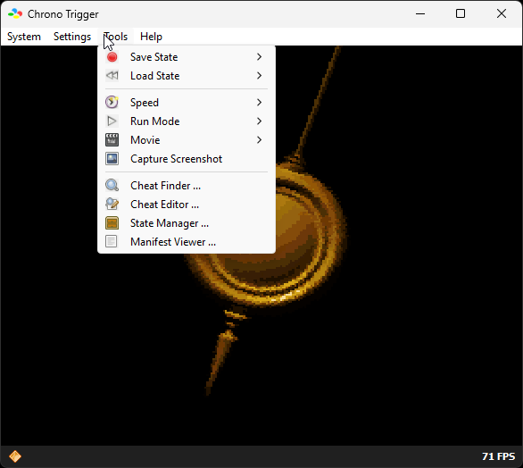bsnes for windows tools section